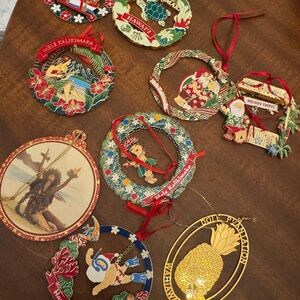 Hawaiian Christmas Ornaments Set - mele kalikimaka